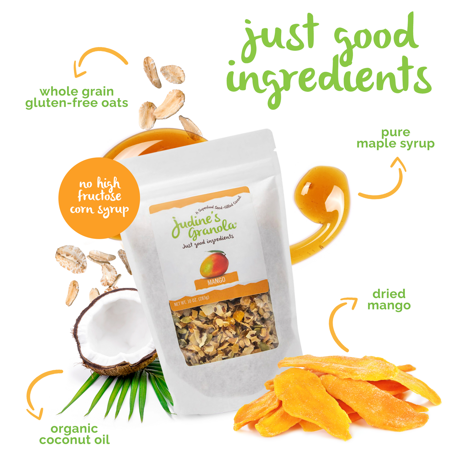 Mango Granola with Healthy Whole Grain Oats. 10 OZ