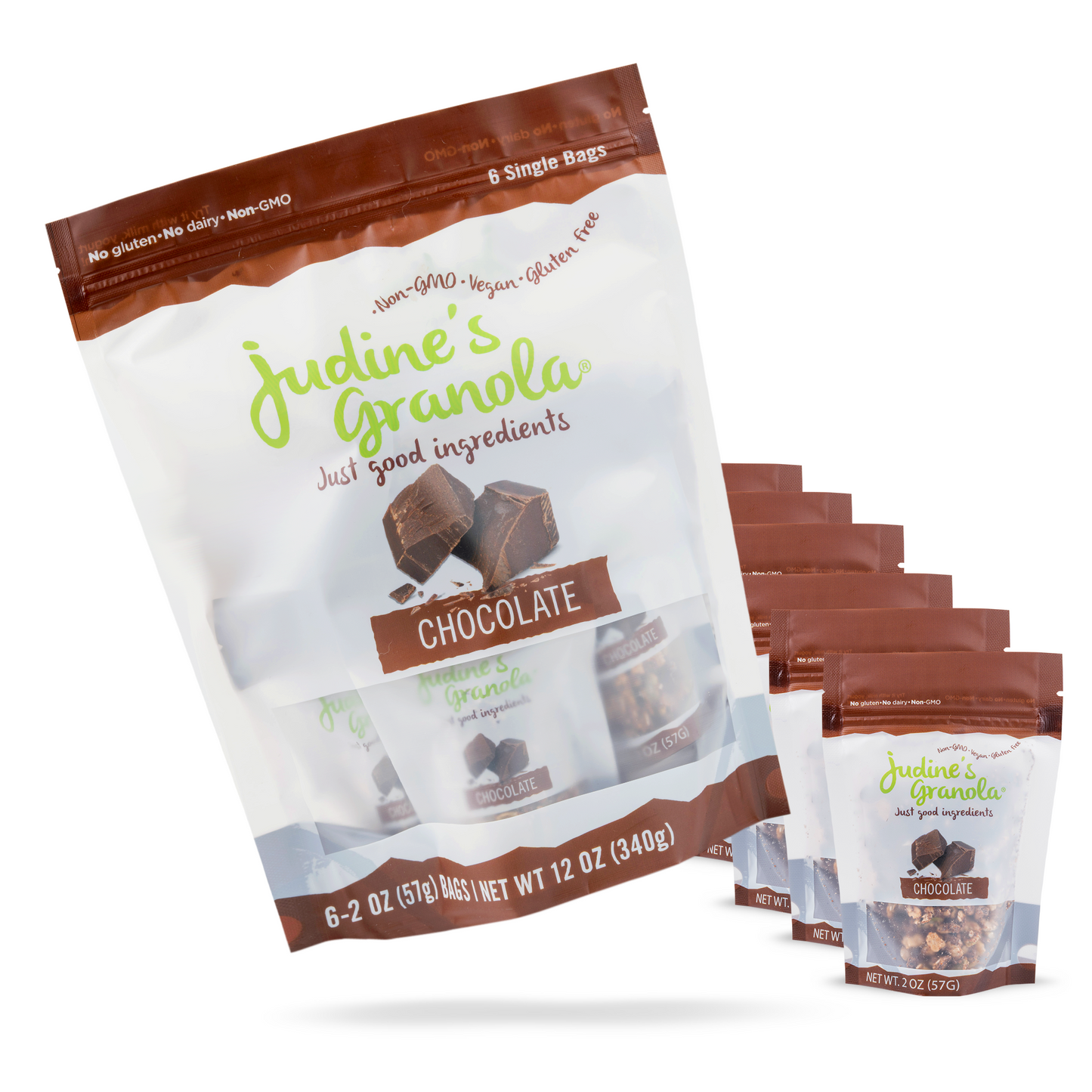 Chocolate Granola Snack, 1 Pack of 6, 2 OZ Each. 12 OZ